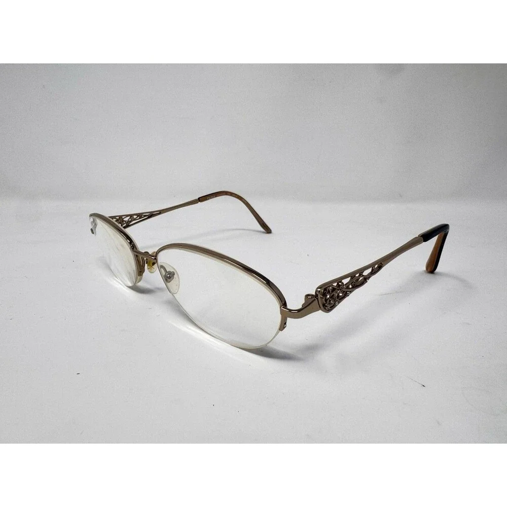Tura MOD R104 Eyeglass Frames Only 53-18-135 Bronze Brown Semi Rimless